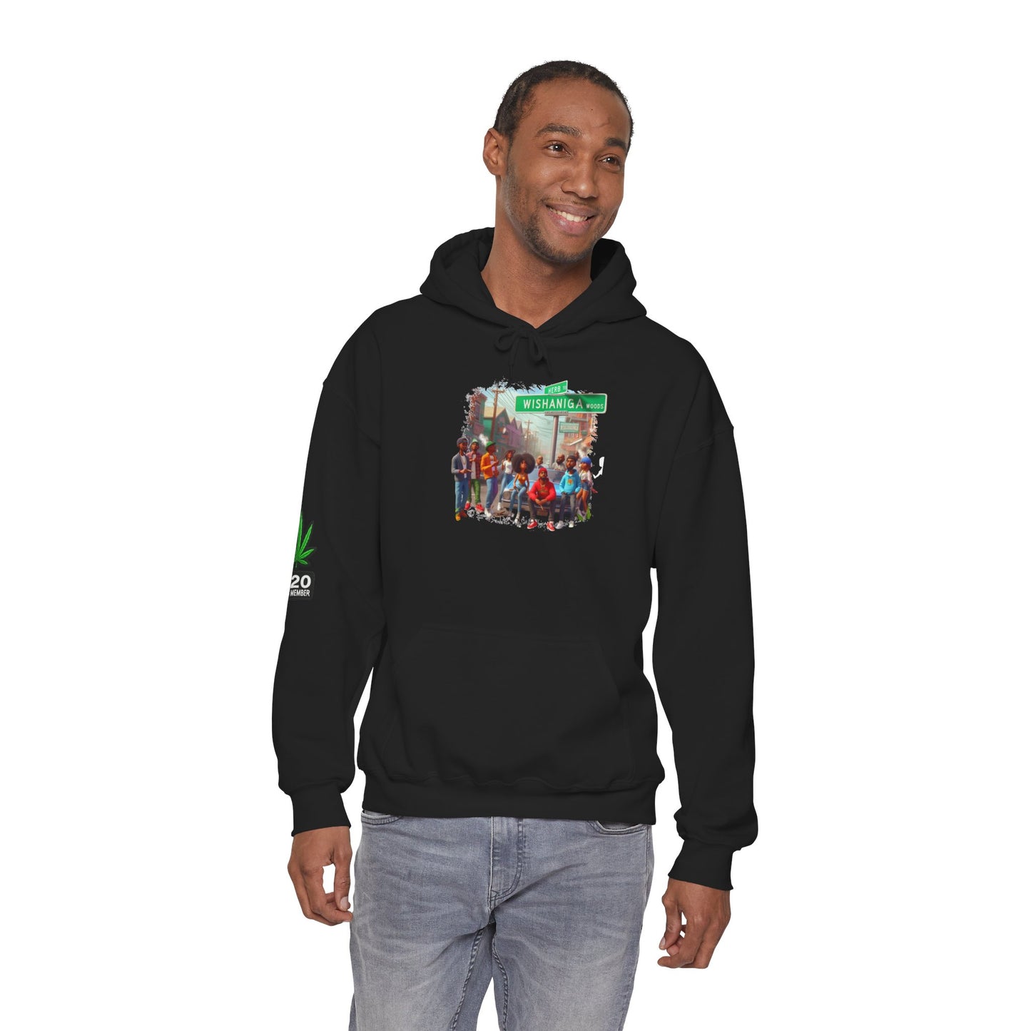 420 Neighborhood Crew Hoodie — Stoner Squad Street Sign Graphic Sweatshirt