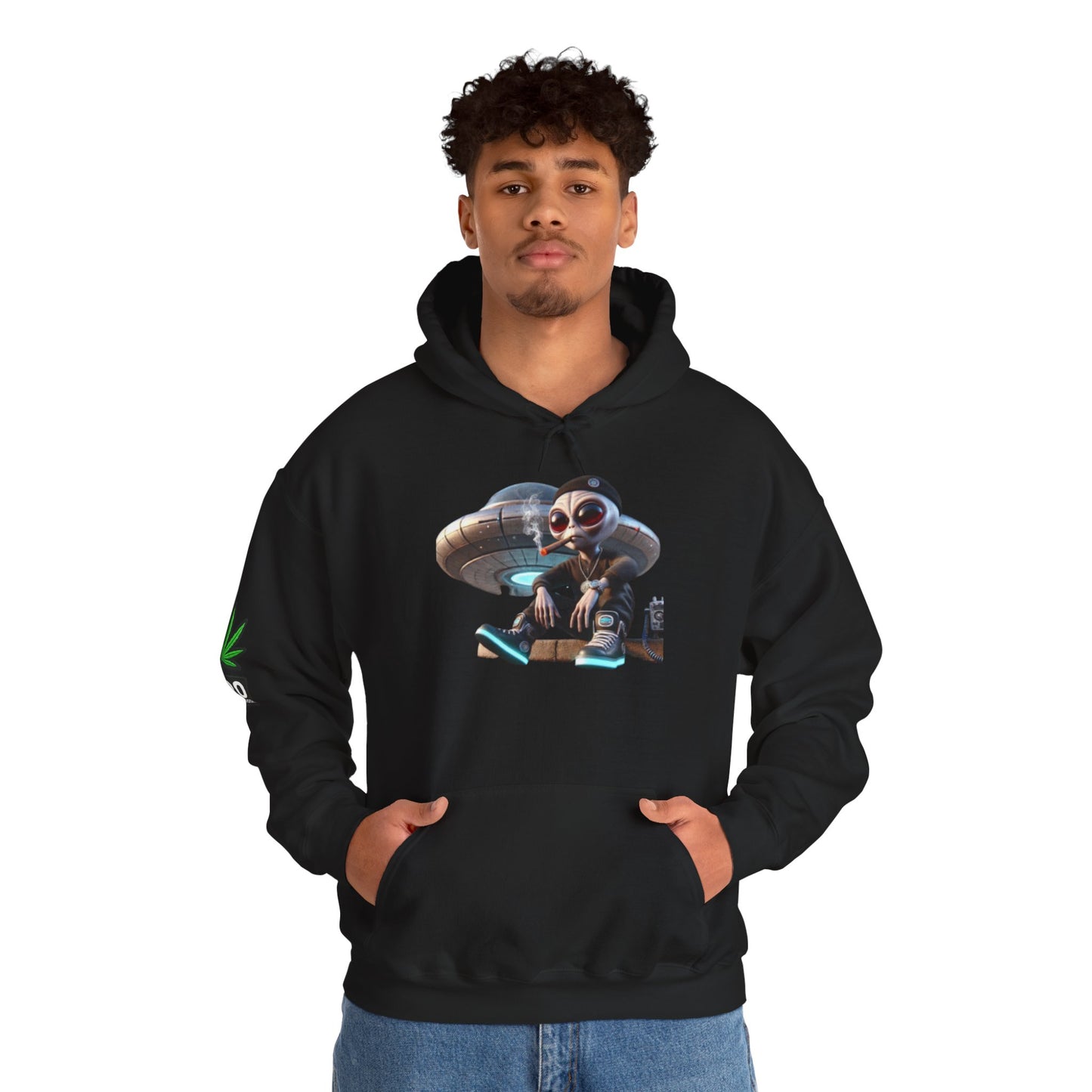 420 Alien Skate Hoodie — Retro UFO Skateboarding Graphic Sweatshirt